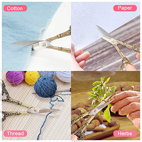 Professional Manicure Scissors, Ebanku Vintage Stainless Steel Cuticle Precision Beauty Grooming For Nail, Facial Hair, Eyebrow, Eyelash, Nose Hair (Bronze) #TOP5