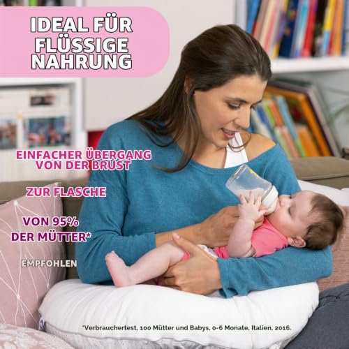 Chicco Natural Feeling Anti-Kolik Babyflasche für 0+ Monate, 250 ml, mit Weichem Silikonsauger und Doppelventil… – Ansicht 4