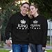 Zanubo Pack de 2 Sudaderas para Parejas King y Queen (Negro/Blanco) (King...