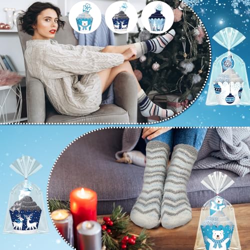 Image of Suhine Christmas Cupcake Fuzzy Socks Women