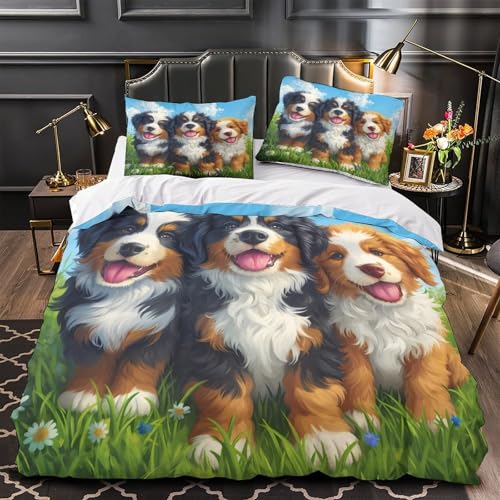 Parure de lit chiots mignons en microfibre supérieure durable 140x200 - 2
