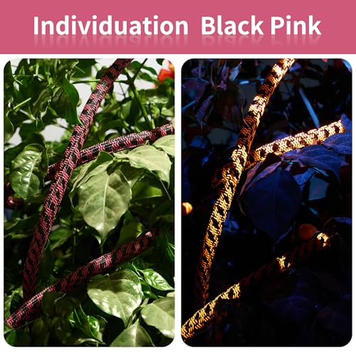 Funda de cable de 3/8 autoenvolvente de 50 pies negra y rosa para escritorio y PC 6