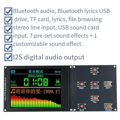 Lecteur carte TF et module décodeur MP3 Bluetooth avec écran couleur TFT 2.8 - 5