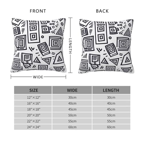 Housses de coussin simple 60x60 cm de qualité supérieure motif carré - 7
