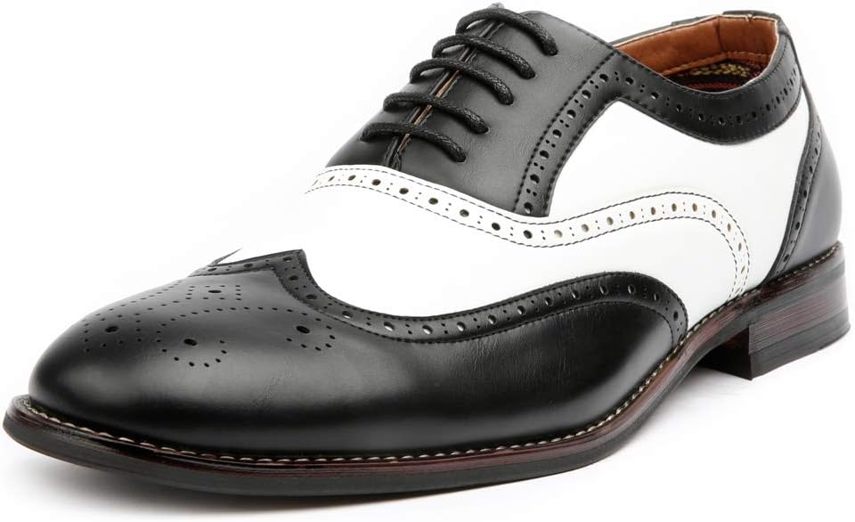 black and white dress shoes men's