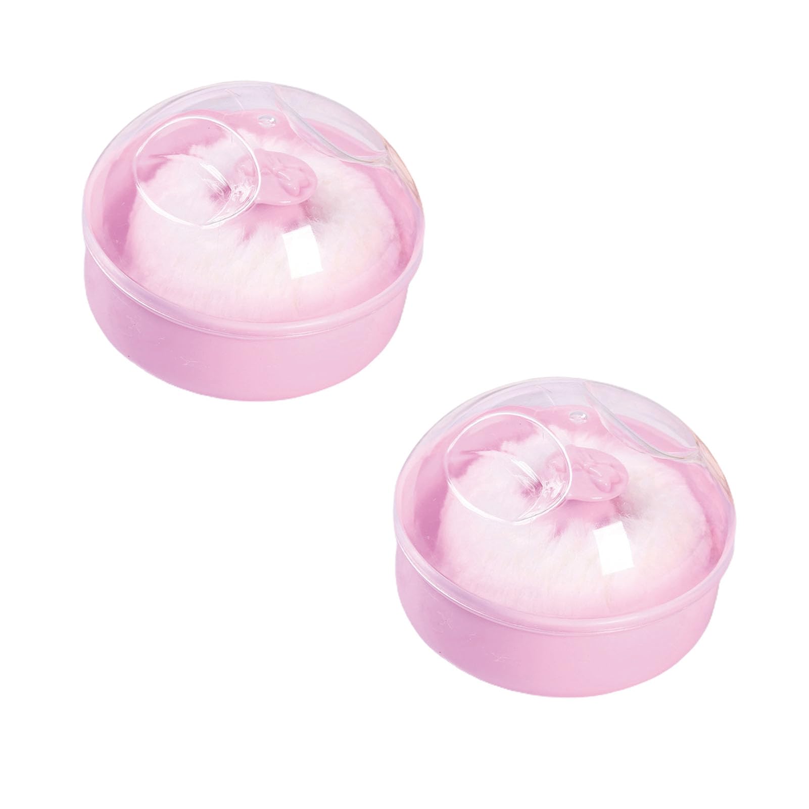 sxvbdway Body Powder Puff and Container Soft Bristles Cosmetic Powder Puff Dry Powder Puff Case Transparent Lid Dustproof Moisture-Proof Powder