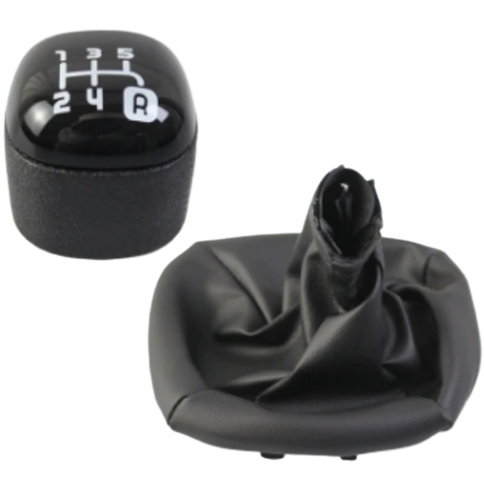 EHWLFVX Car Gear Shift for Fiat for Panda 2012-2020 Manual 5-Speed Parts Leather Shifts Lever Knob Gear Shift 46315999 48YT7180(1 Set)