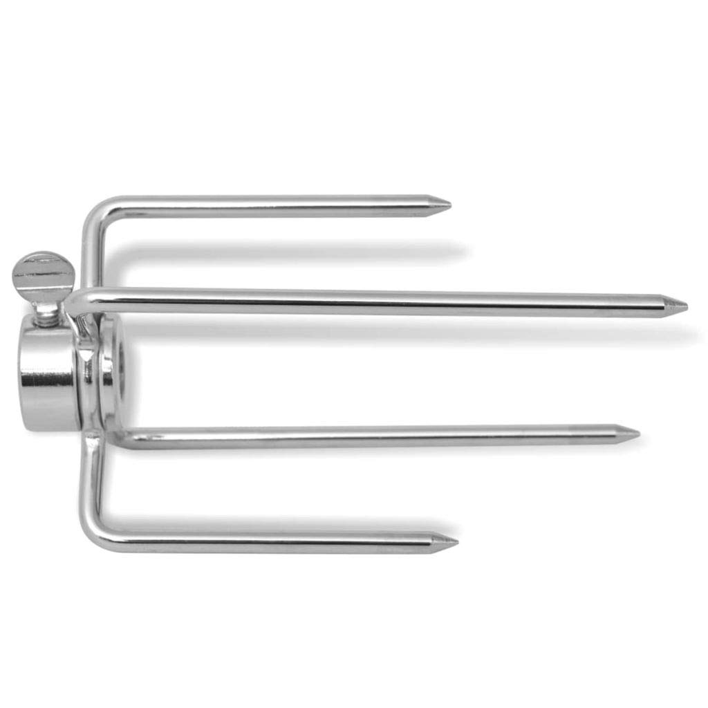 Tidyard Lot de 2 fourchettes à brochettes pivotantes avec vis de sécurité et 2 fourchettes 135 x 55 x 65 mm pour piques de 8 à 11 mm de diamètre