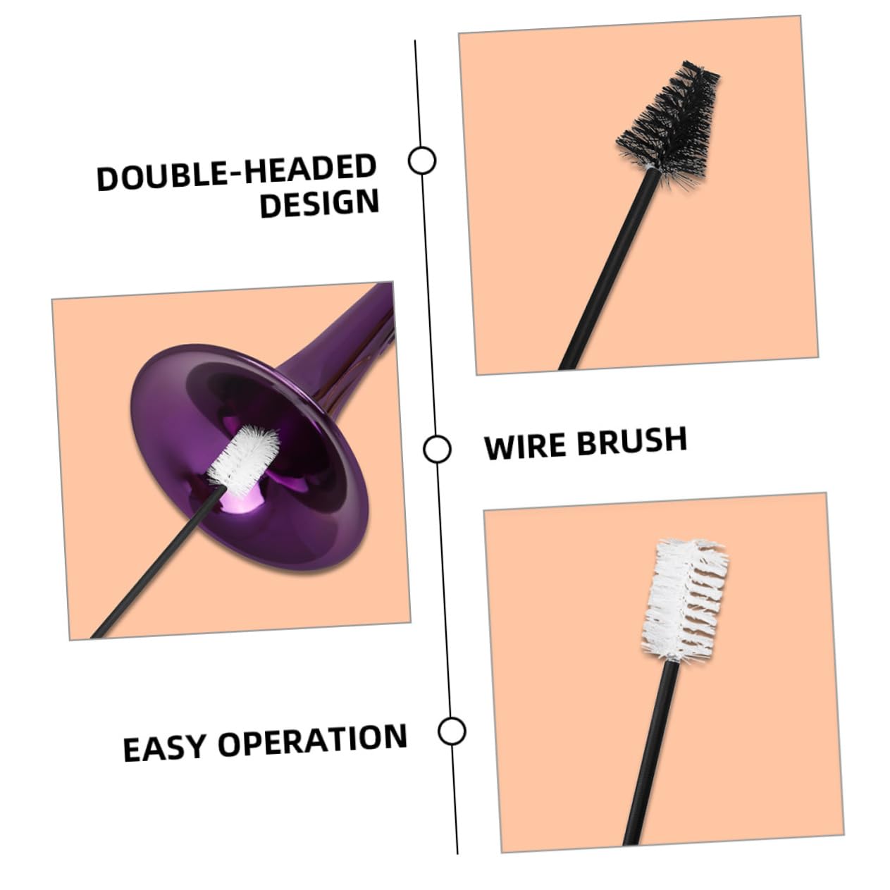 Totority Struments Cleaning Rod Sax Cleaning Brush for Flute Piccolo Double-ended Brush Cleaning Rope