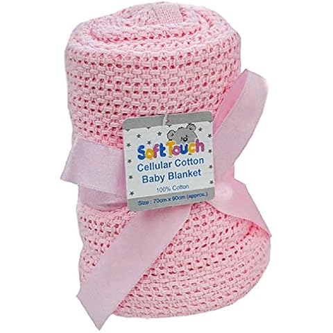 Soft Touch Cellular Baby Blanket. Available in Pink, White or Blue Size 70cm x 90cm (Pink) Cover