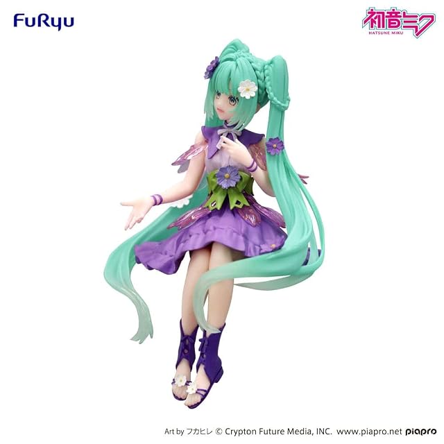Foto 2 de 5 de Furyu Hatsune Miku Flower Fairy Cosmos Purple Color Version Figura 14 cm Noodle Stopper