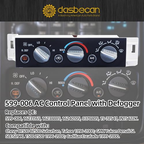 image for Dasbecan 599-006 AC Heater Climate Control Panel Module HVAC w/Rear Wi