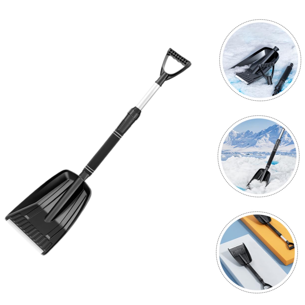 Balacoo Snow Plow Shovel for Snow Removal Heavy Duty Shovel Retractable Handle Sturdy Outdoor Tool