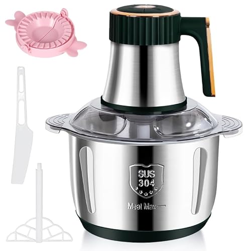 ONMDQS Meat Mincer - 5L Stainless Steel Bowl Chopper for Meat, Vegetables, Fruits & Nuts, 500W Electric Food Chopper