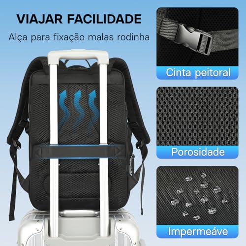 Mochila de Viagem Expansivel Masculina Feminina Para Notebook