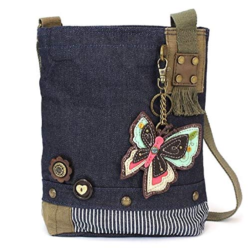 Chala Patch Cross-Body Women Handbag, Blue Denim Canvas Messenger Bag2
