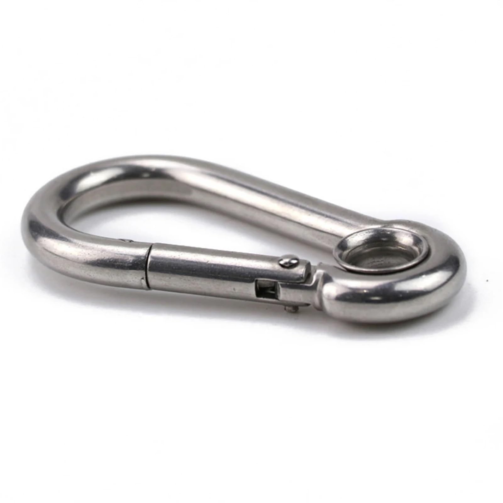 Karabinerhaken 304 Edelstahl Karabiner Karabinerhaken mit Öse Federschnalle Schlüsselanhänger M4 M5 M6 M7 M8 M9 M10 M11 M12 für Schlüsselanhänger, Camping, Wandern, Reisen,(M11,10PCS)