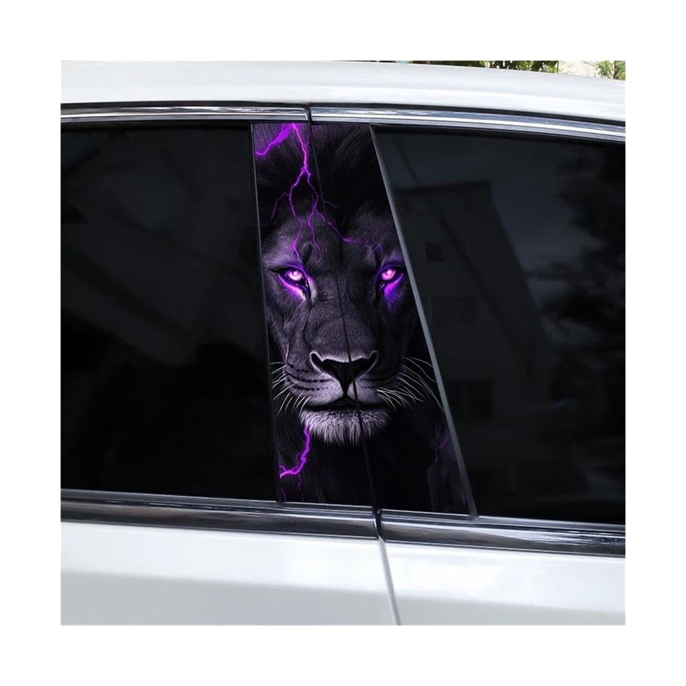 Bertdcx F Animal Lion Car Sticker Car B Pillar Waterproo Decal Diy Animal Auto Parts(F)