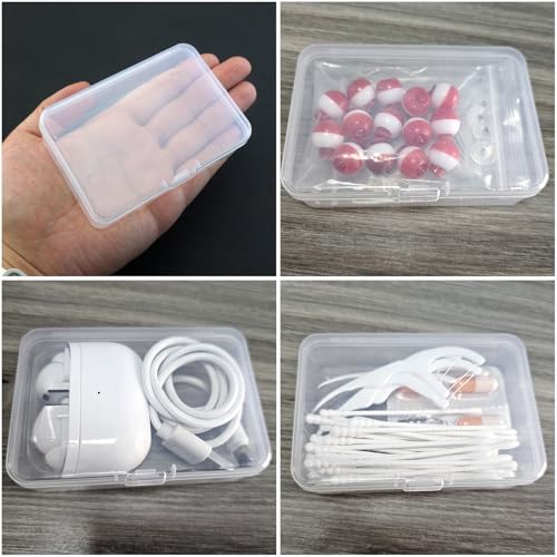4 Pack Clear Rectangular Mini Storage Boxes for Business Cards, Accessories, Crafts, Screws, Bits, Batteries (3.7 * 2.6 * 1 inch) - Image 6
