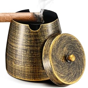 Cigar Ashtray with Lid for Outdoors...