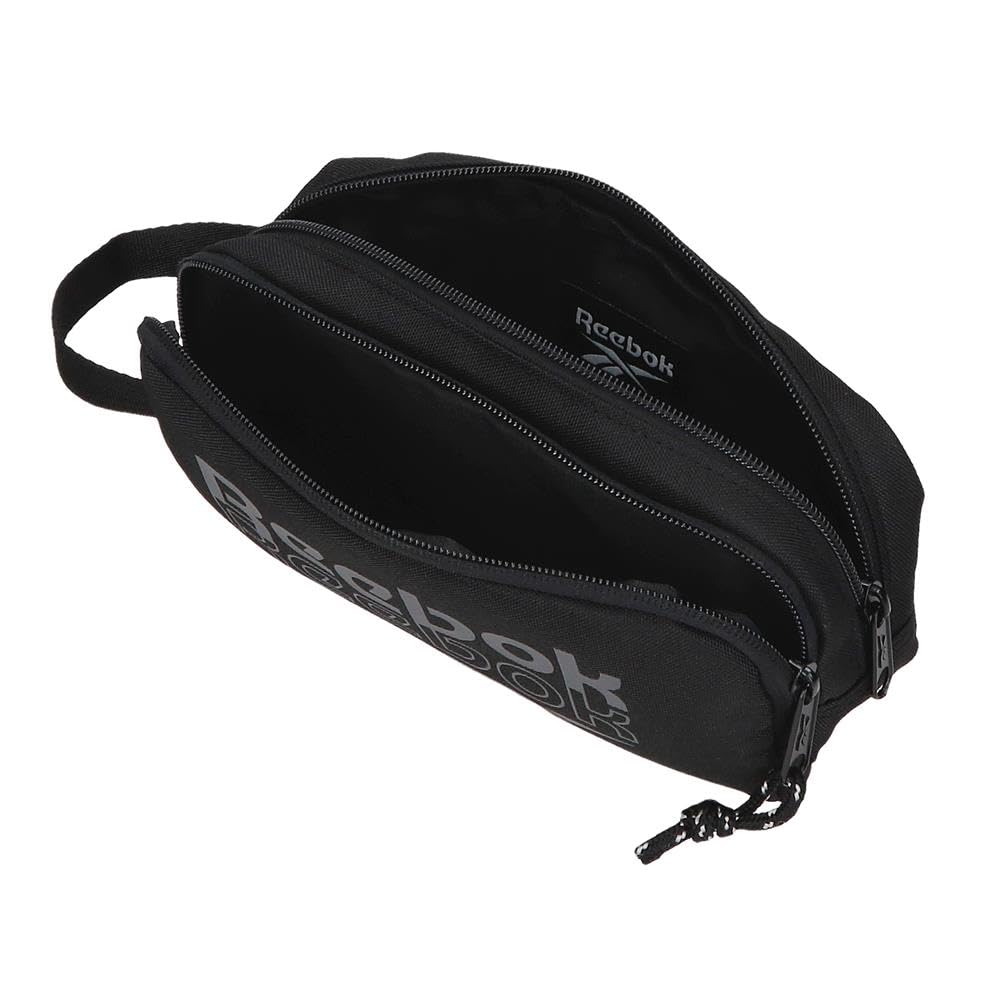 Reebok ONA Podwójny piórnik Czarny 22x10x7 cm Poliester by Joumma Bags, Czarny (Black), Talla única, Podwójne etui