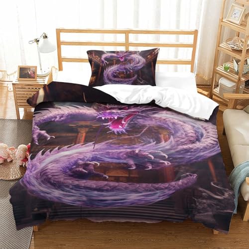 Housse de couette dragon 3D en microfibre pour en finir avec la couette qui glisse - 2