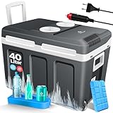 KESSER® Frigo box 40L con ruote | per mantenere il calore e il raffreddamento | frigo box termoelettrico | 12 Volt e 230 Volt| Mini frigo | Box termico per auto| incl. Pacchetti di raffreddamento