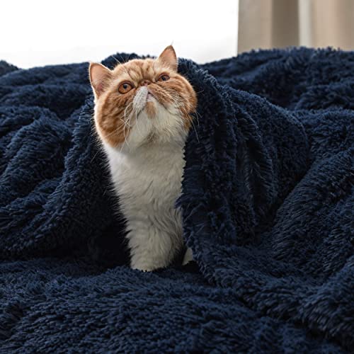 Bedsure Faux Fur Twin Blanket Navy Blue – Fuzzy, Fluffy, And Shaggy Faux Fur, Soft And Thick Sherpa, Cozy Warm Decorative Gift, Twin Size Blankets For Couch, Sofa, Bed, 60X80 Inches, 640 Gsm #TOP4