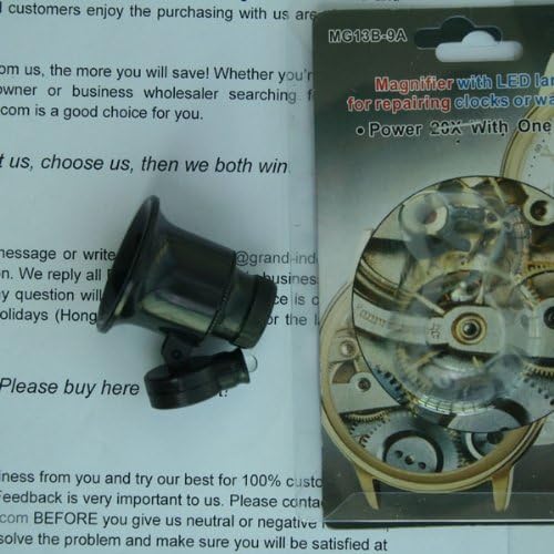 Hand Held Portable 20x Magnification Clock & Watch Repairing Magnifier with 1 LED Light Mg13b-9a image 2
