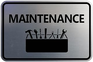 Classic Framed Maintenance Sign (Brushed Silver) - Large