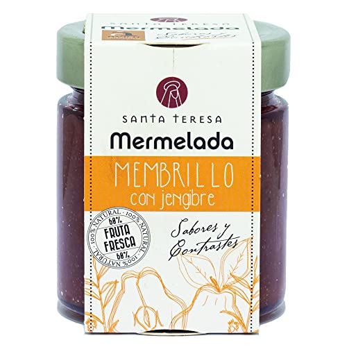 Santa Teresa - Mermelada Sabor Membrillo Con Jengibre. Sin Conservantes Ni Aditivos. Sin Gluten - Formato En Tarro De Cristal 240 Gramos