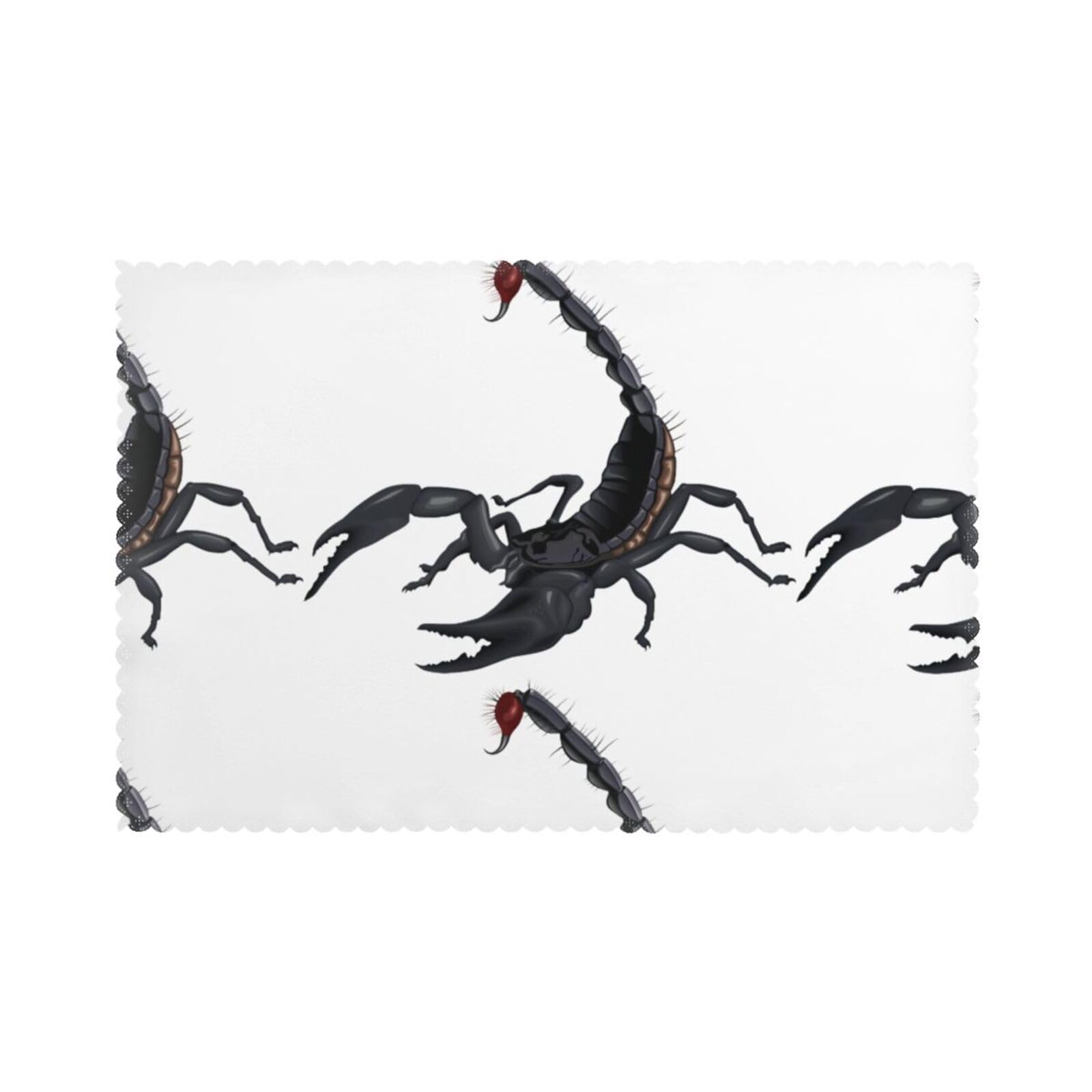 WHJSHOP Scorpion Prints Placemats Set of 6 12x18in – Transform Your Table into a Cozy Haven for Memorable Meals