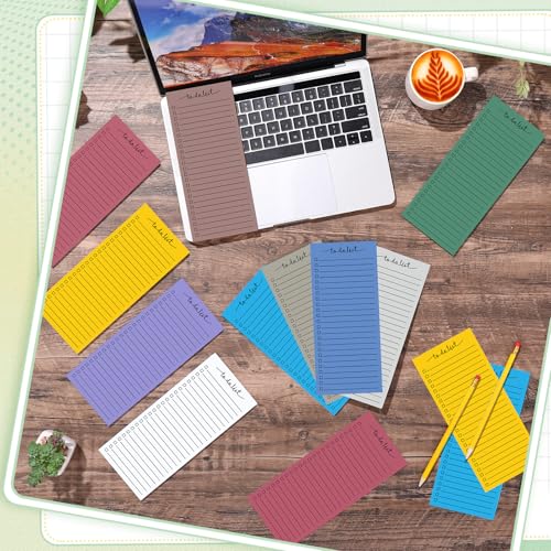 Image of Censen 10 Pack 500 Sheets to Do List Notes Daily Checklist Notepad with 50 Sheets Undated Memo Pad Color Block Shopping List Weekly Plan Notepad Organizer Planners(Assorted Color,Lined)