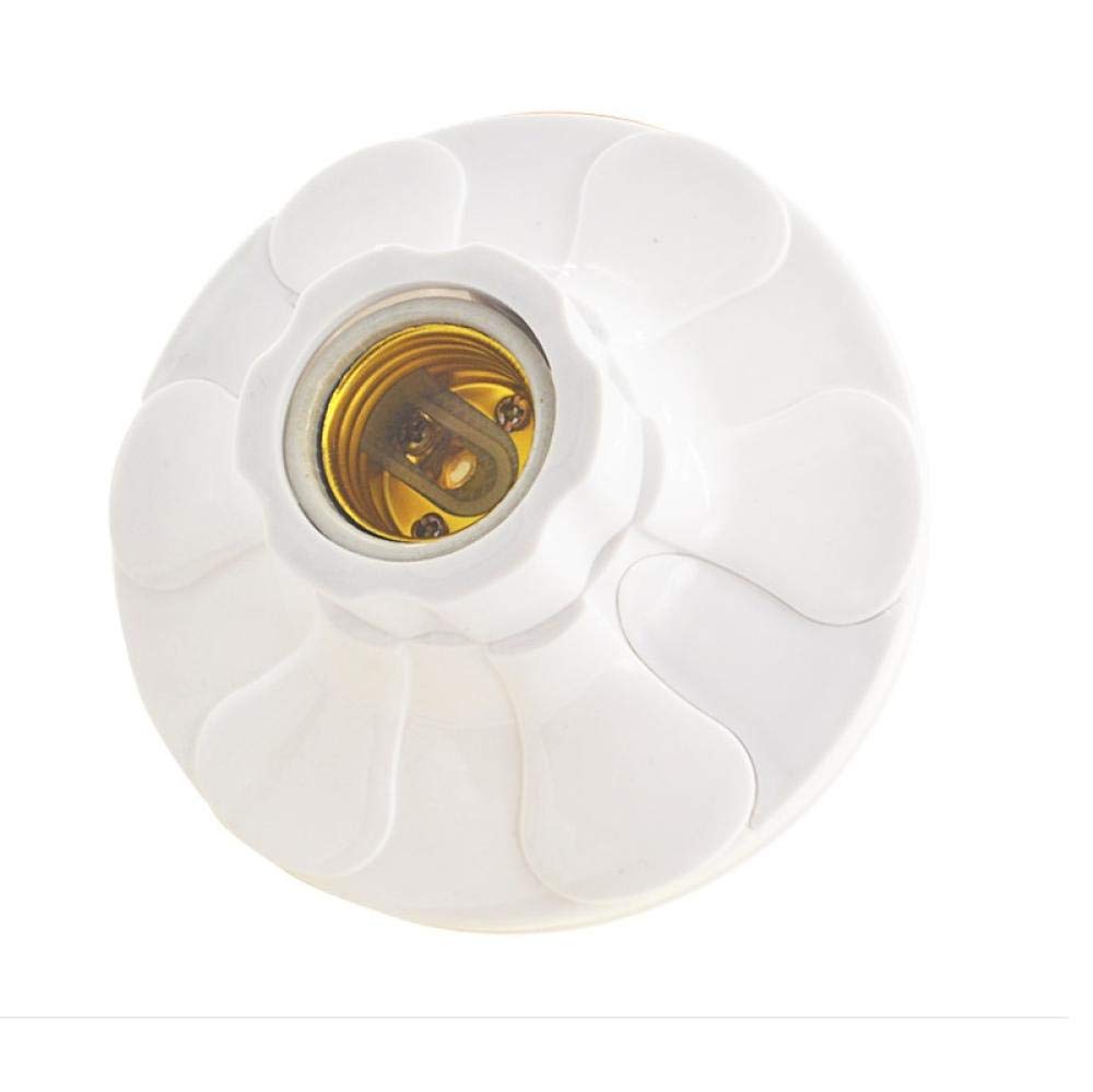 Bases Bombilla Plástico Y Porcelana 20 Piezas De 12 Cm De Diámetro Redondo E27 Soporte De Lámpara Plano Espiral Con Revestimiento De Cerámica Resistente Al Calor, 220 V Blanco-Blan