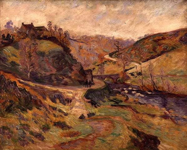 Peinture River in a Valley Guillaumin pour un salon elegant et affiche decorative 60x90cm
