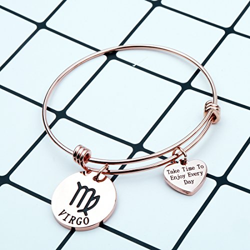 Rose Gold Zodiac Sign Bracelet Constellation Jewelry Gift for Her4