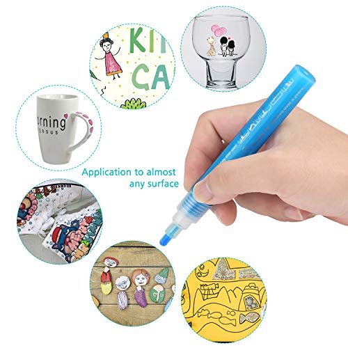 image for YCSDEN Acrylic Paint Pens for Rocks Painting, Glass, Wood, Ceramic, Me