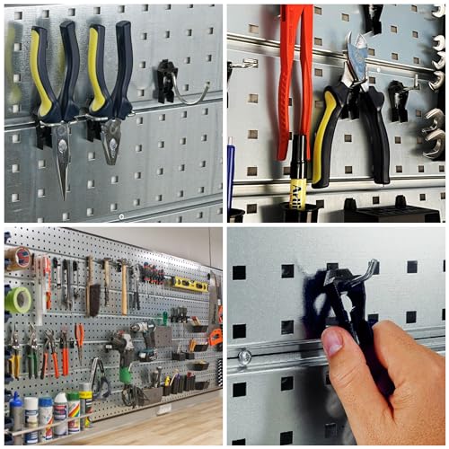 Raaco Zangenhalter Clip 5-17 für Lochwand & Werkzeugwanden, 17 mm Länge, Spezialhalterung für Zangen, Robuste Werkzeughalter aus Stahl & Polyacetal, Set von 3, Lochwand Zubehör, Lochwand Haken