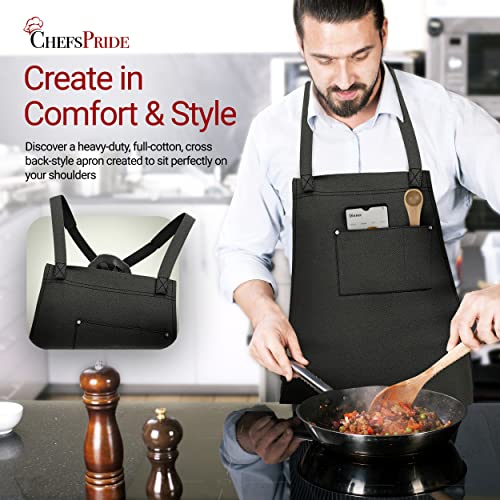 Professional Chef Apron for Men & Women 100 Cotton Adjustable