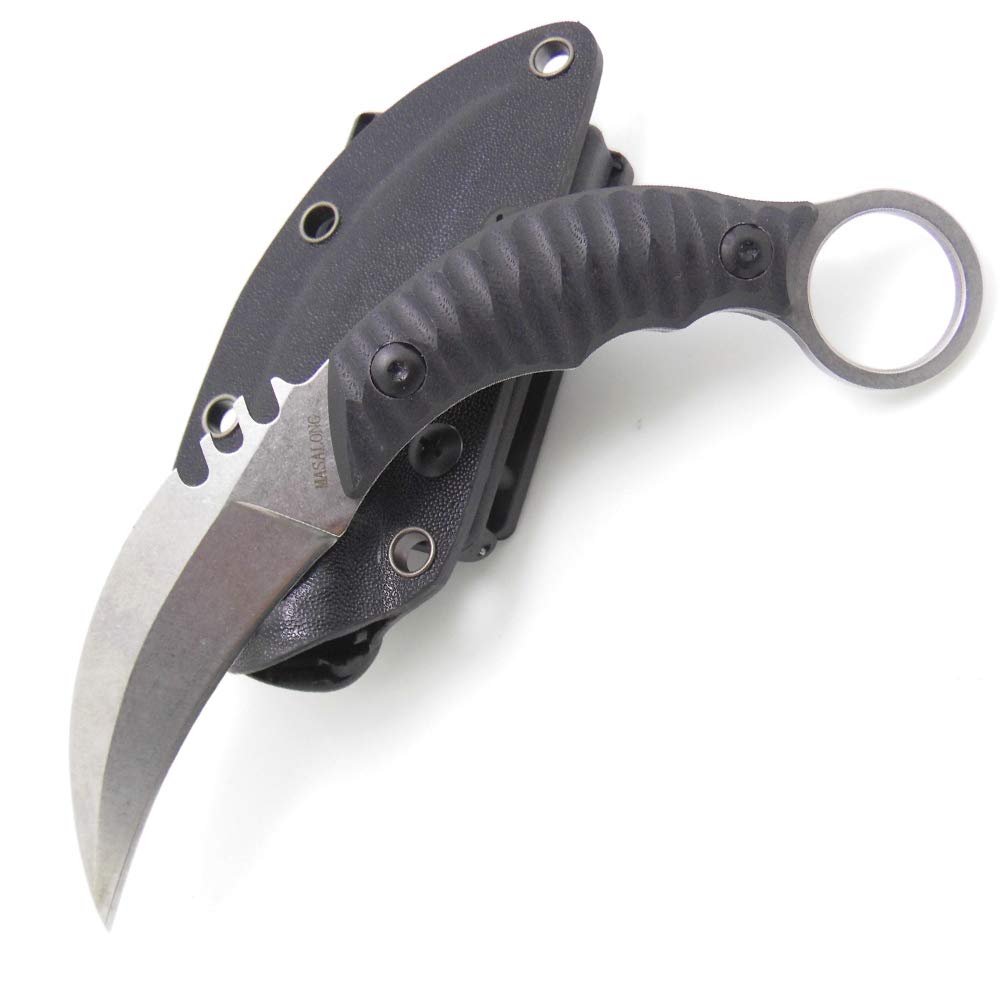 Masalong Outdoor Survival Claw Taktisches Messer Bärenfinger Feststehendes Messer Mit Scheide (Forged version (s))