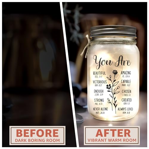 Macorner-Mason-Jar-Light-Night-Mothers-Day-Gifts-Christian-Inspiration-Religious-Gifts-For-Women-Christmas-Birthday-Gifts-for-Mom-Her-Grandma-Sister-Friend-Coworker-Women-10LEDs-Home-Decor Macorner Mason Jar Light Night Mothers Day Gifts Christian Inspiration Religious Gifts For Women Christmas Birthday Gifts for Mom Her Grandma Sister Friend Coworker Women 10LEDs Home Decor