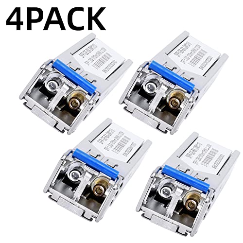 Image of 4Pack 1.25G SFP LC Module 1000Base-LX(SMF,1310nm,20km,DDM) Single-Mode Transceiver for Cisco GLC-LH-SMD,Ubiquiti UniFi,Meraki MA-SFP-1GB-LX10,Fortinet,Mikrotik,TP-Link,Netgear,TL-SM311LS,D-Link,Intel