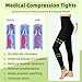 Compression Pantyhose for Women & Men, 2 Pairs 15-20mmHg Medical Graduated Compression Leggings, Opaque Footless Waist High Compression Stockings for Varicose Veins Edema Flight,Black 2XL