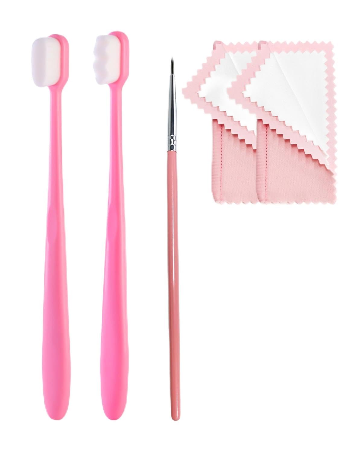 Jewelry Cleaning Kit with Cleaning Brushes and Velvet Polishing Cloths