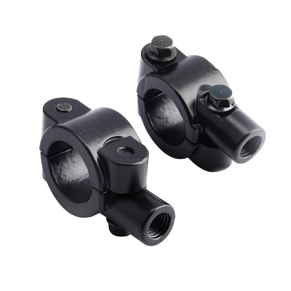 Zacisk montażowy do lusterka motocyklowego, uchwyt z gwintem lustrzanym 10 mm, uniwersalny aluminiowy uchwyt na kierownicę 7/8 cala, 1 para