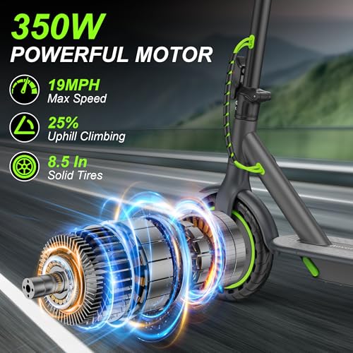 Image of Aovowheel Electric Scooter for Adults, Folding E Scooter with 350W /500W Motor 16 /24 Mph Top Speed, Max 19-23 Miles Long Range, 8.5'' /10'' /14''Tires Commuting Scooters with Dual Brakes System, APP
