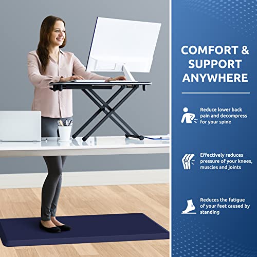Image of KitchenClouds Kitchen Mat Cushioned Anti Fatigue Kitchen Rug 0.8inch Waterproof Non Slip Kitchen Rugs and Mats Standing Desk Mat Comfort Floor Mats for Kitchen Sink Office (17.3 inchx39 inch,Blue) | Water-Resistant, Non-Slip, Easy to Clean Comfort Floor Mat for Kitchen, Sink & Office, Multiple Colors & Sizes, 17.3 inchx39 inch