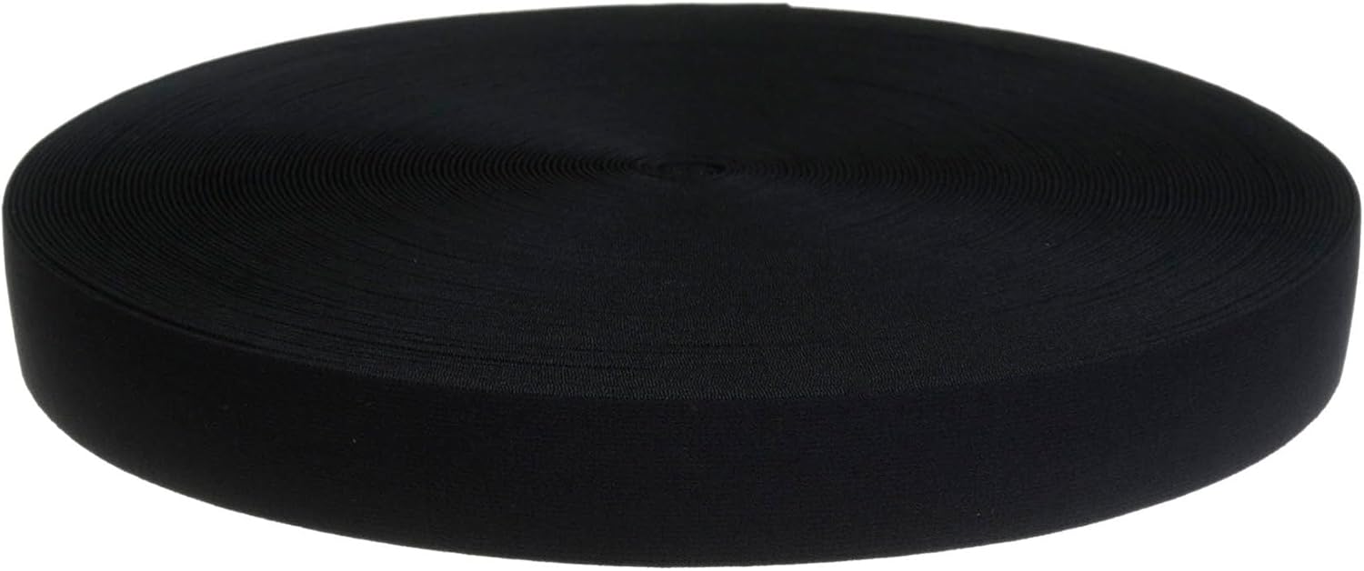 Cotowin 3" Black Nylon Plush Elastic,Soft Comfortable Sewing Elastic - 50 Yards…