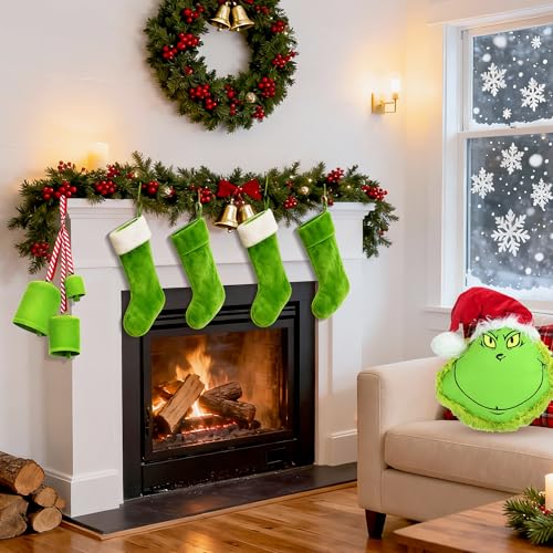 KPCB Tech Christmas Bells for Decoration, Green Whimsical Bells Hanging Decoration Set of 3 - Image 7