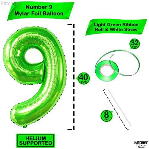Image of KatchOn Light Green Number 9 Balloon 40 Inch